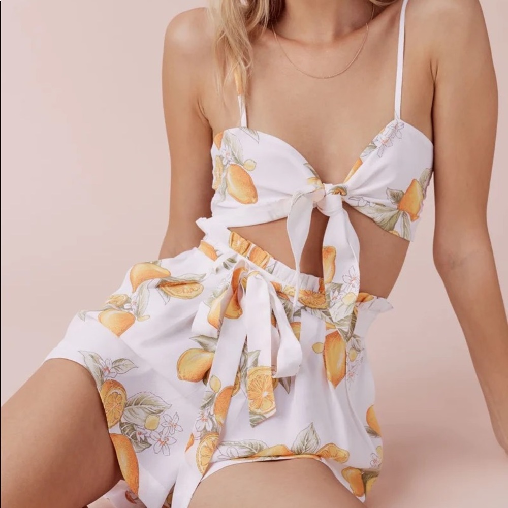 For Love and Lemons Lemonade shorts and top